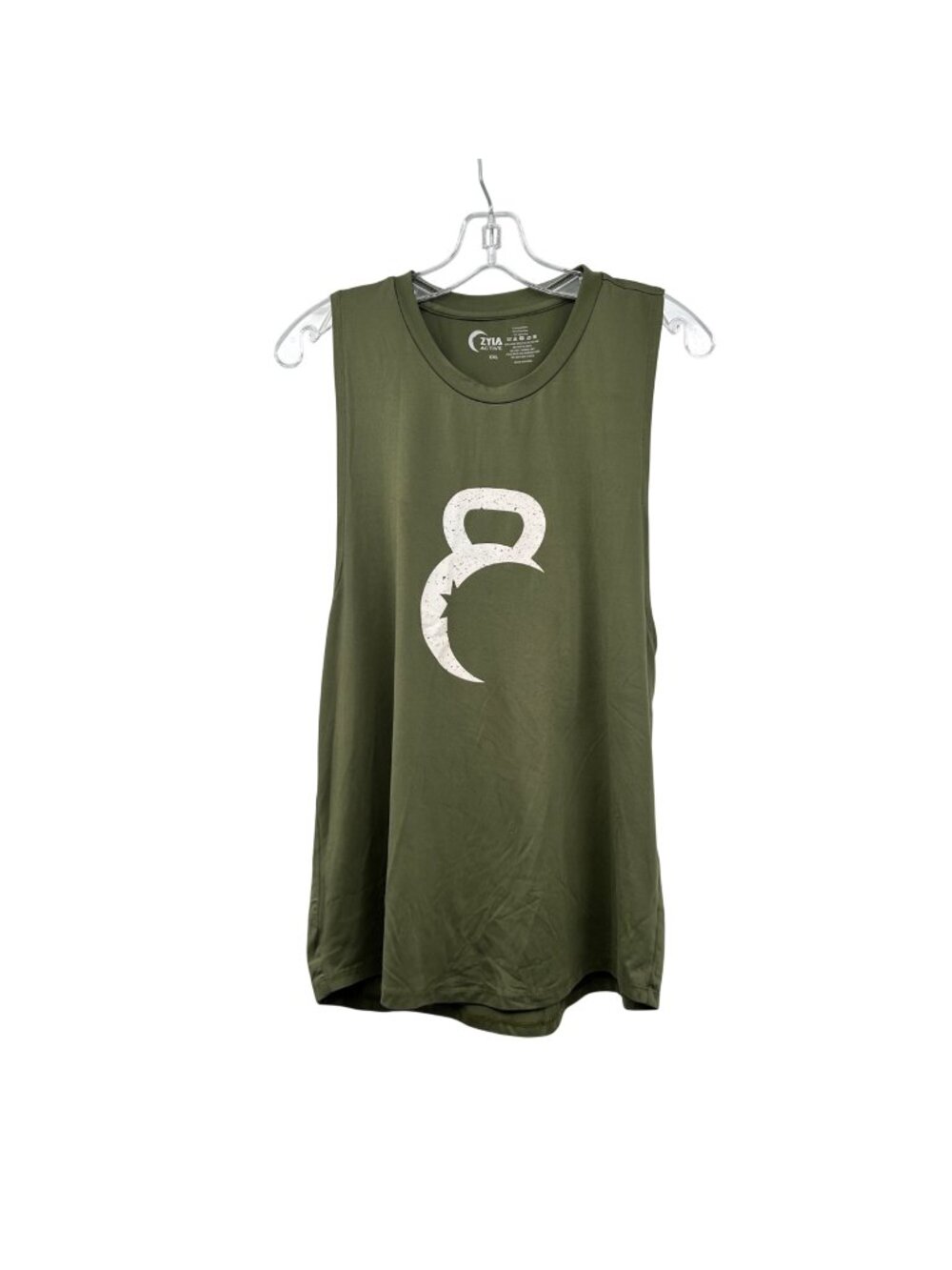 Zyia Active Womens Graphic Tank Top Green/White Size XXL